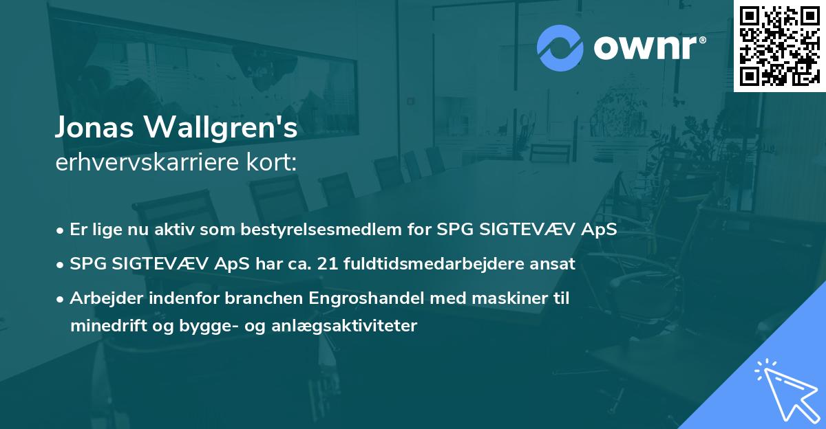 Jonas Wallgren's erhvervskarriere kort