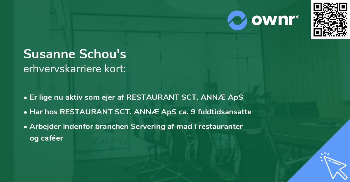 Susanne Schou's erhvervskarriere kort