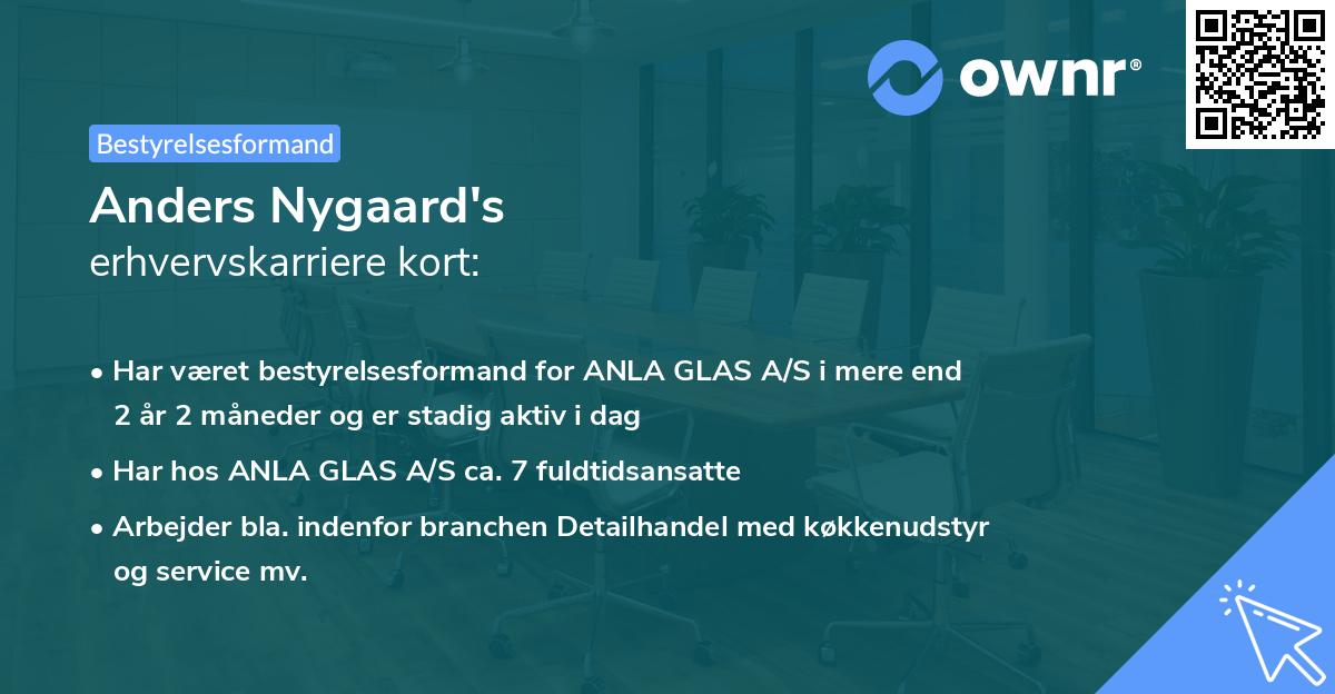Anders Nygaard's erhvervskarriere kort