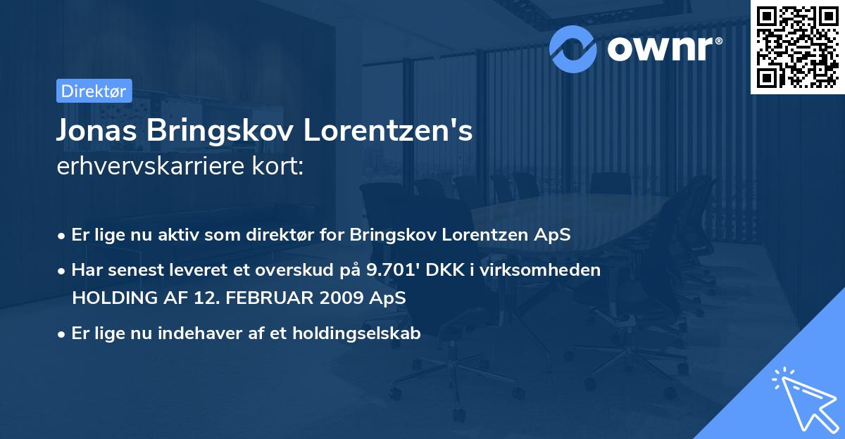 Jonas Bringskov Lorentzen's erhvervskarriere kort