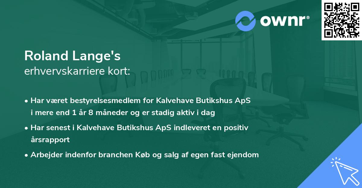 Roland Lange's erhvervskarriere kort