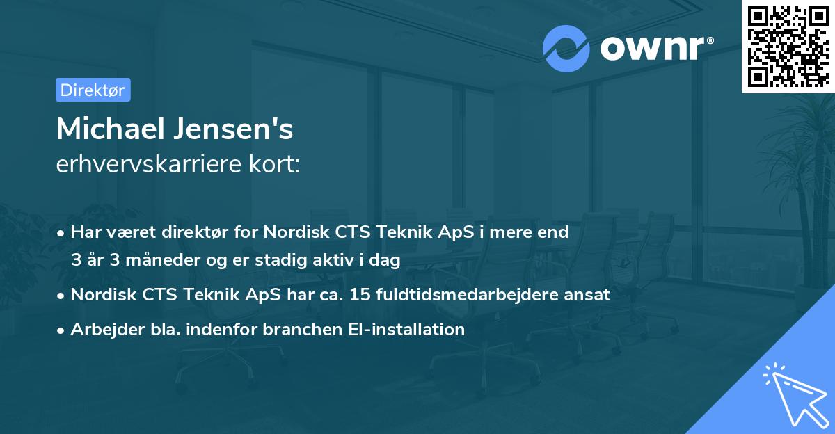 Michael Jensen's erhvervskarriere kort