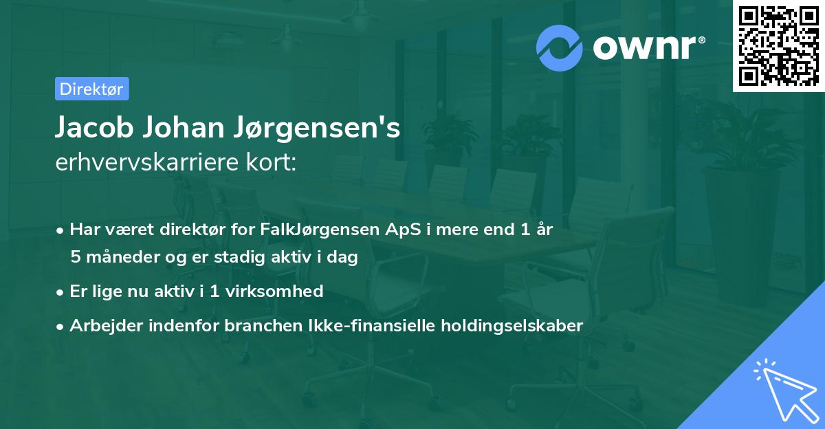 Jacob Johan Jørgensen's erhvervskarriere kort