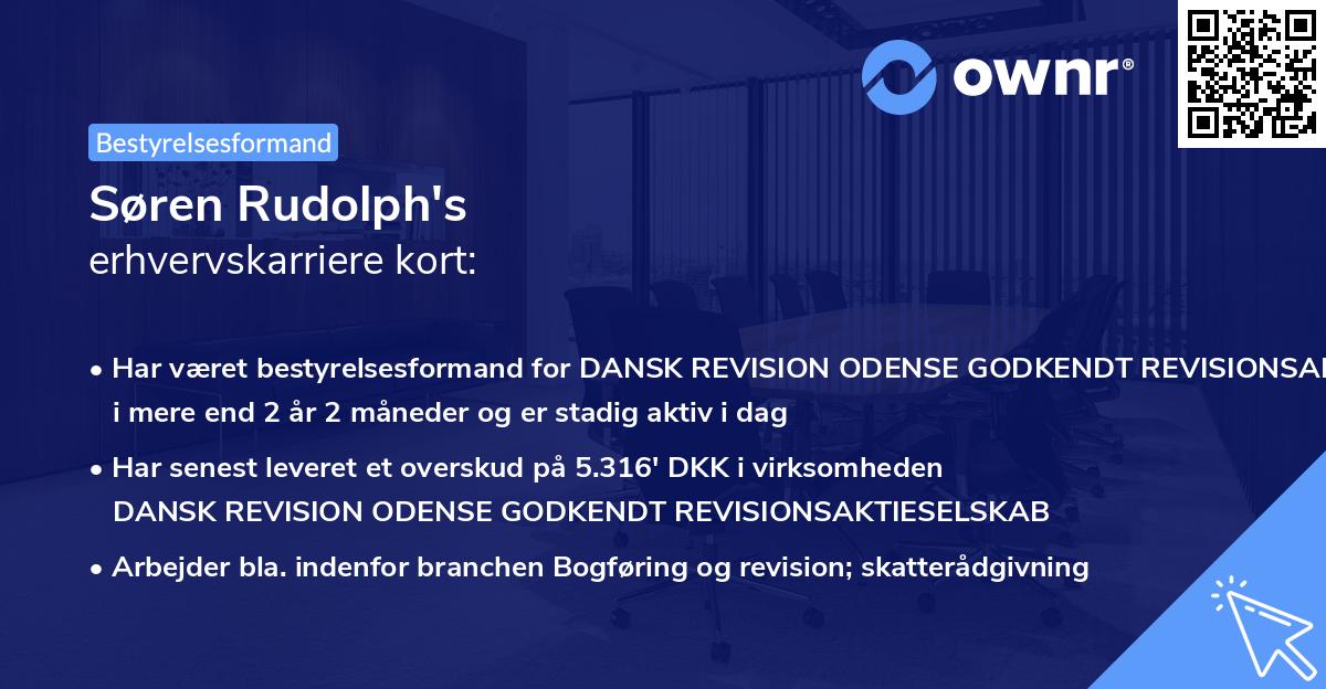 Søren Rudolph's erhvervskarriere kort