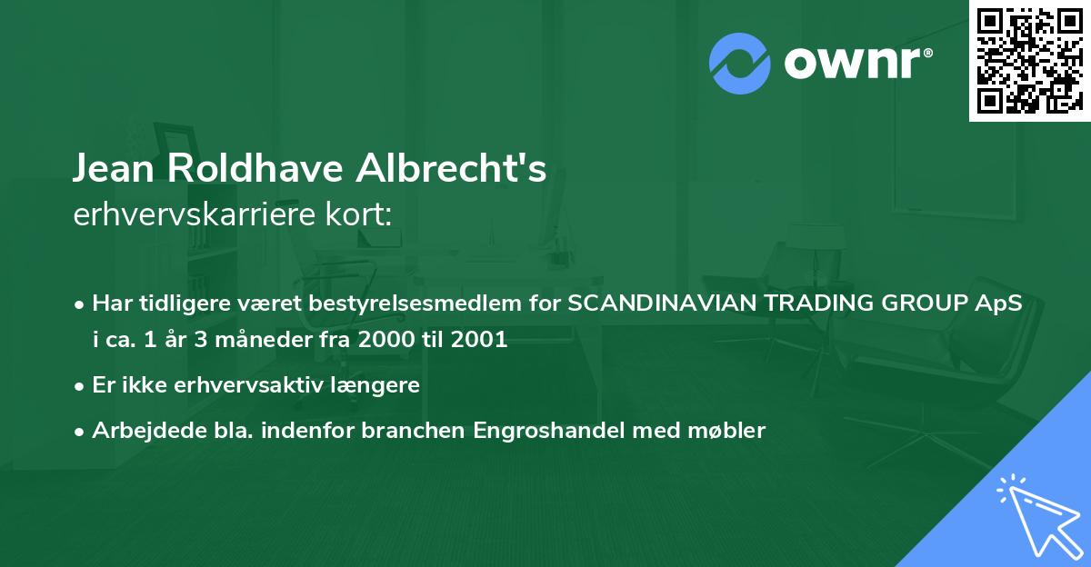 Jean Roldhave Albrecht's erhvervskarriere kort