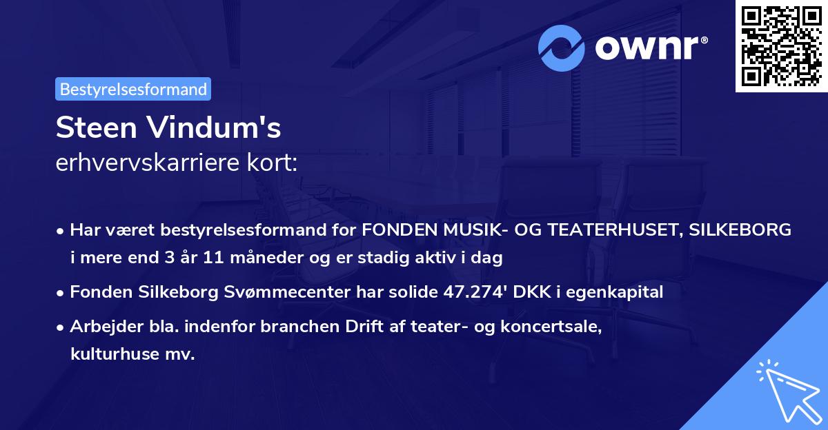 Steen Vindum's erhvervskarriere kort