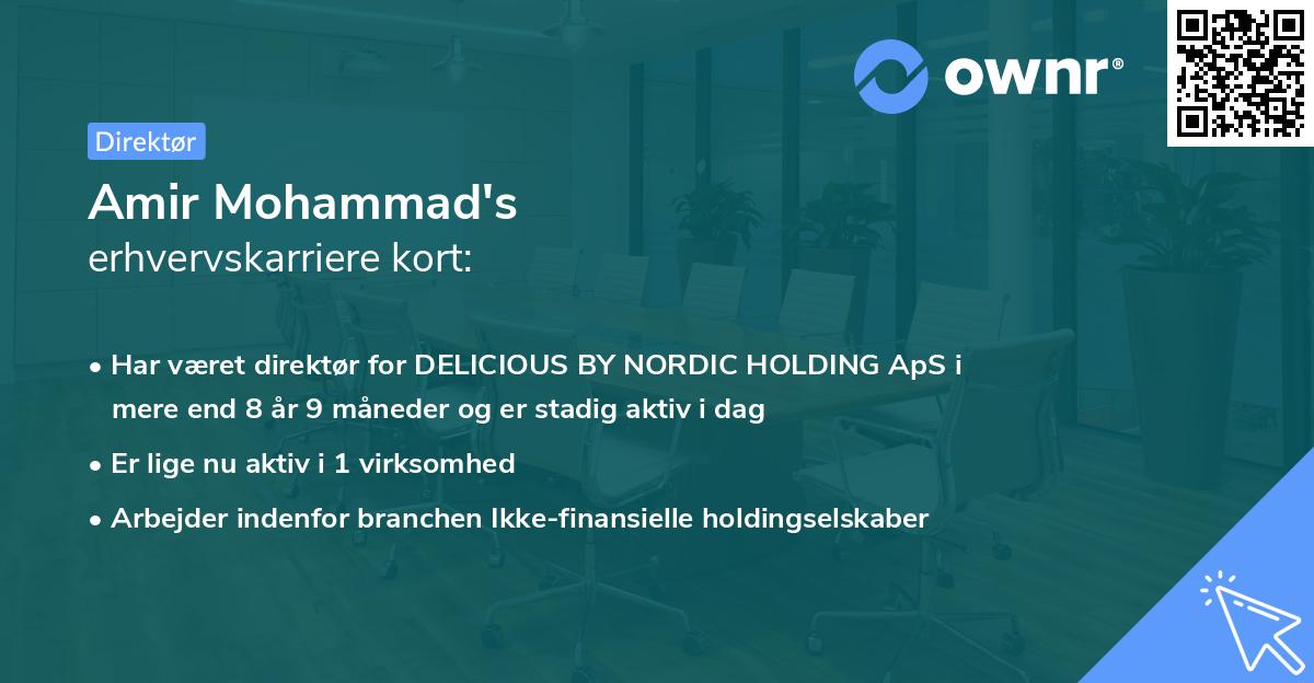 Amir Mohammad's erhvervskarriere kort
