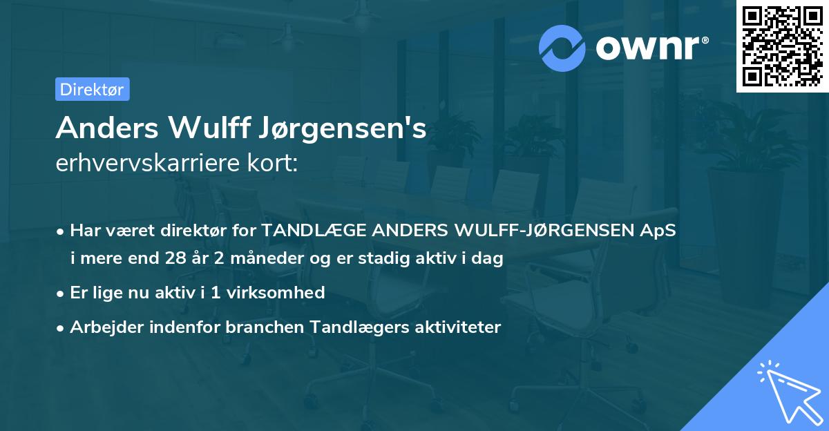 Anders Wulff Jørgensen's erhvervskarriere kort