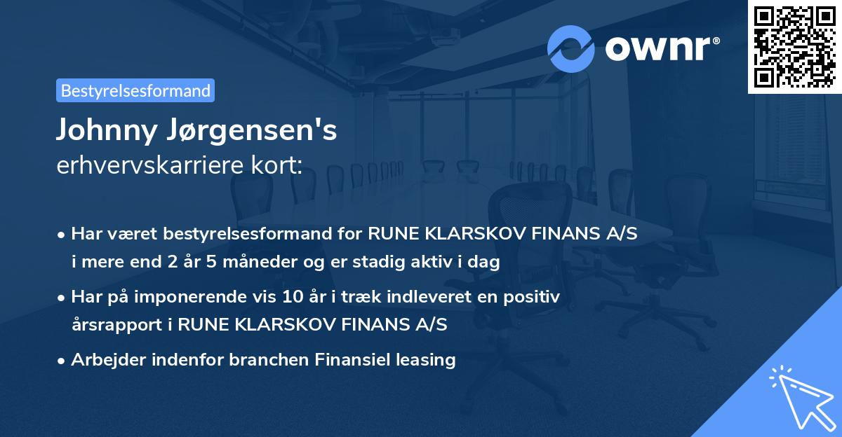 Johnny Jørgensen's erhvervskarriere kort