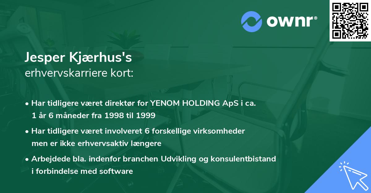 Jesper Kjærhus's erhvervskarriere kort