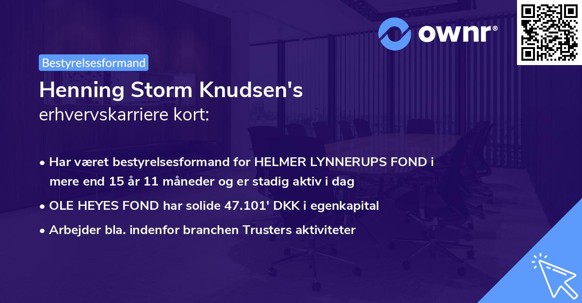 Henning Storm Knudsen's erhvervskarriere kort