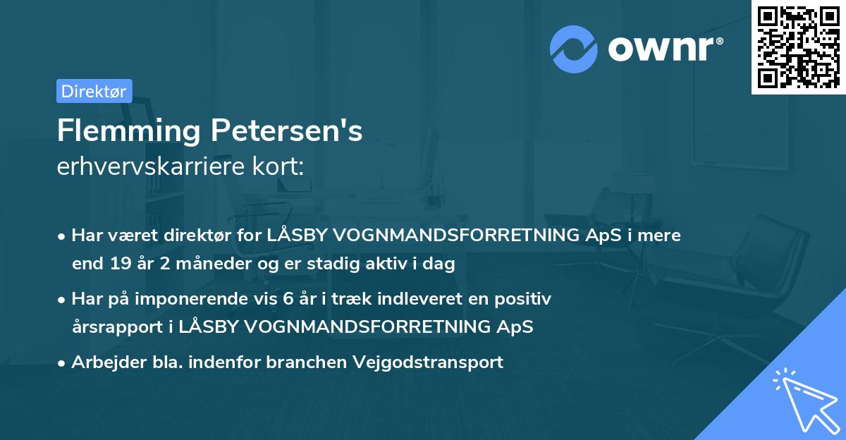 Flemming Petersen's erhvervskarriere kort