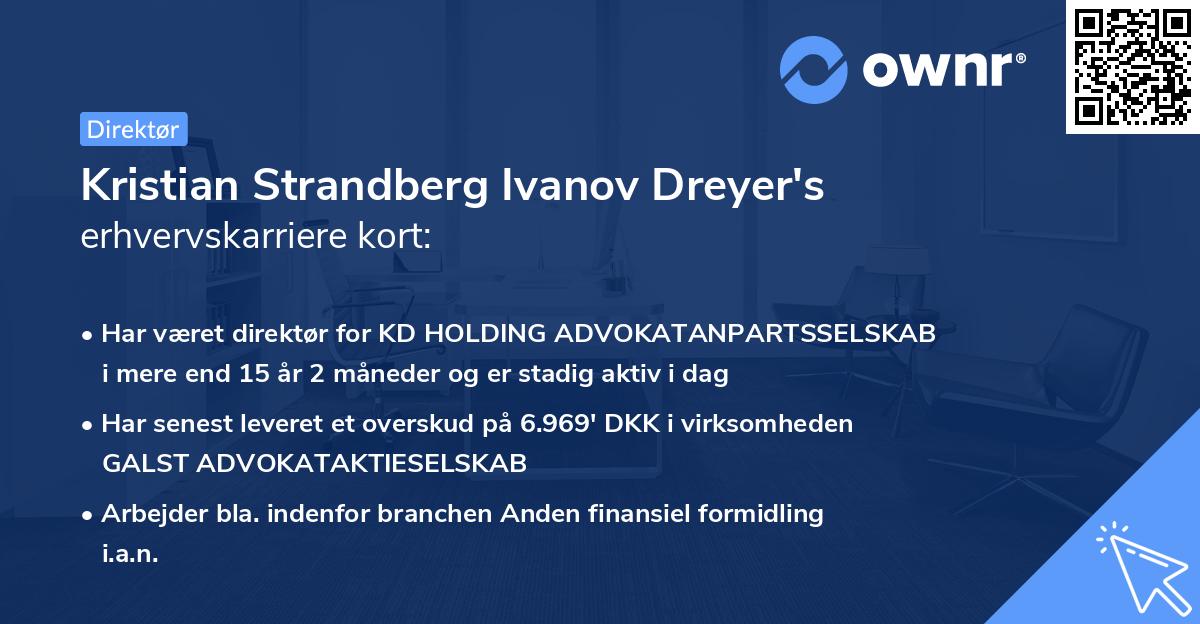 Kristian Strandberg Ivanov Dreyer's erhvervskarriere kort