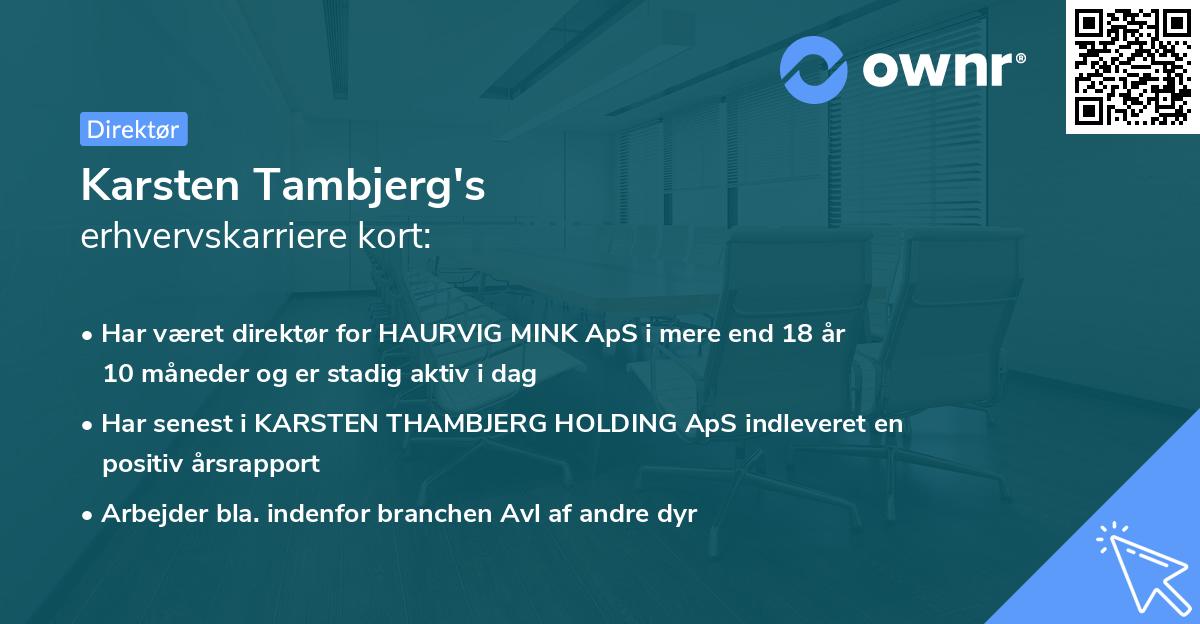 Karsten Tambjerg's erhvervskarriere kort