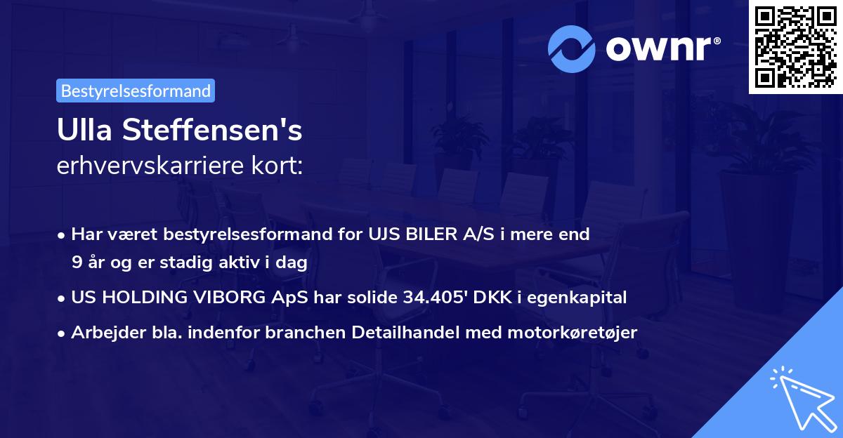 Ulla Steffensen's erhvervskarriere kort