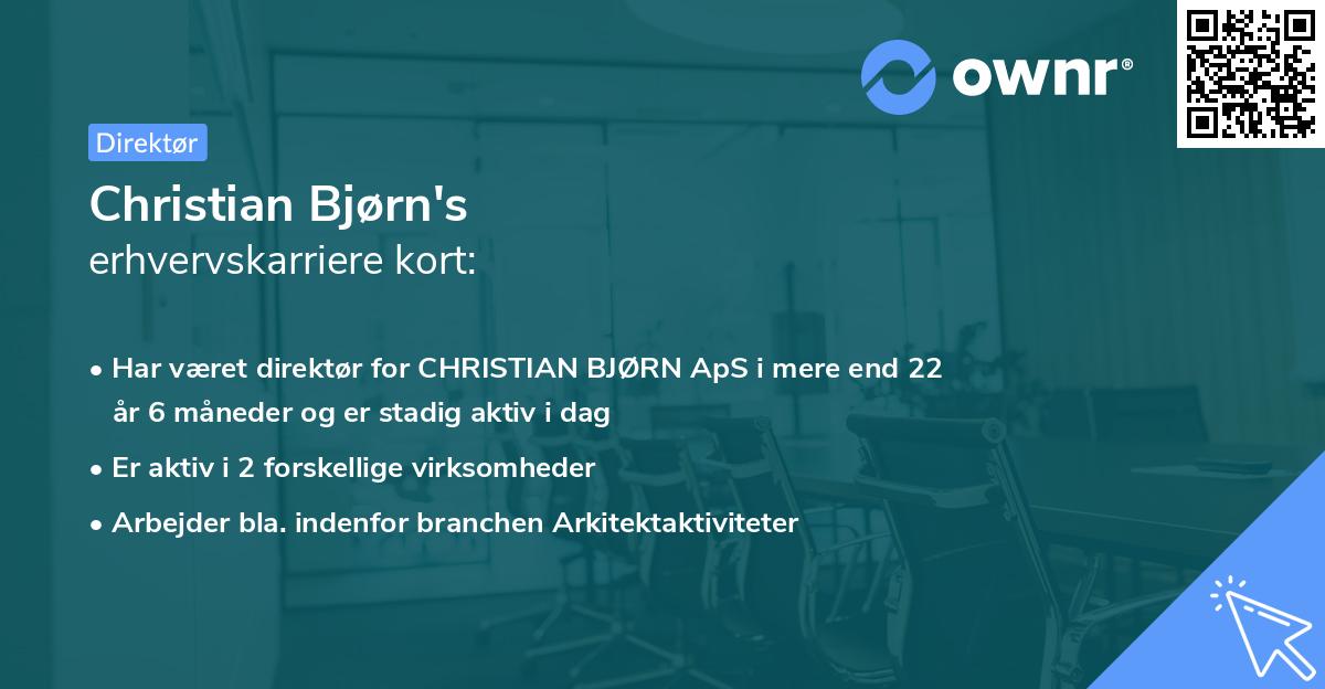 Christian Bjørn's erhvervskarriere kort