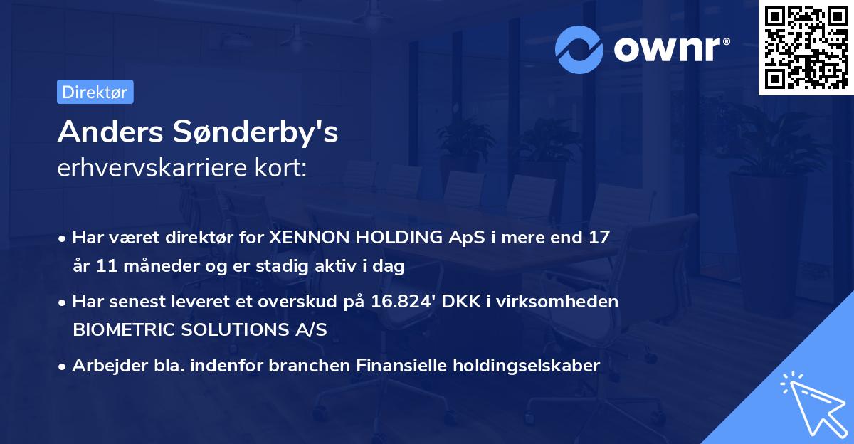 Anders Sønderby's erhvervskarriere kort