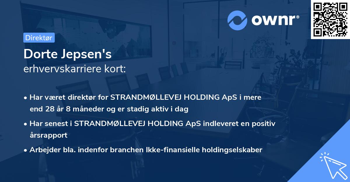 Dorte Jepsen's erhvervskarriere kort