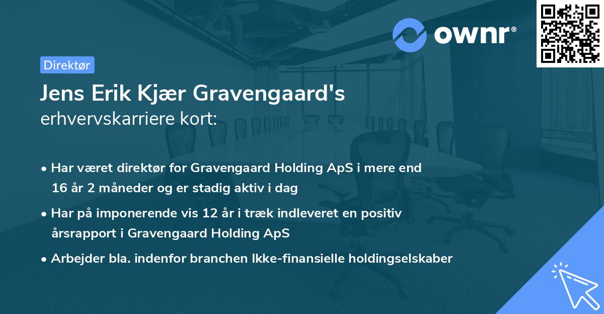 Jens Erik Kjær Gravengaard's erhvervskarriere kort