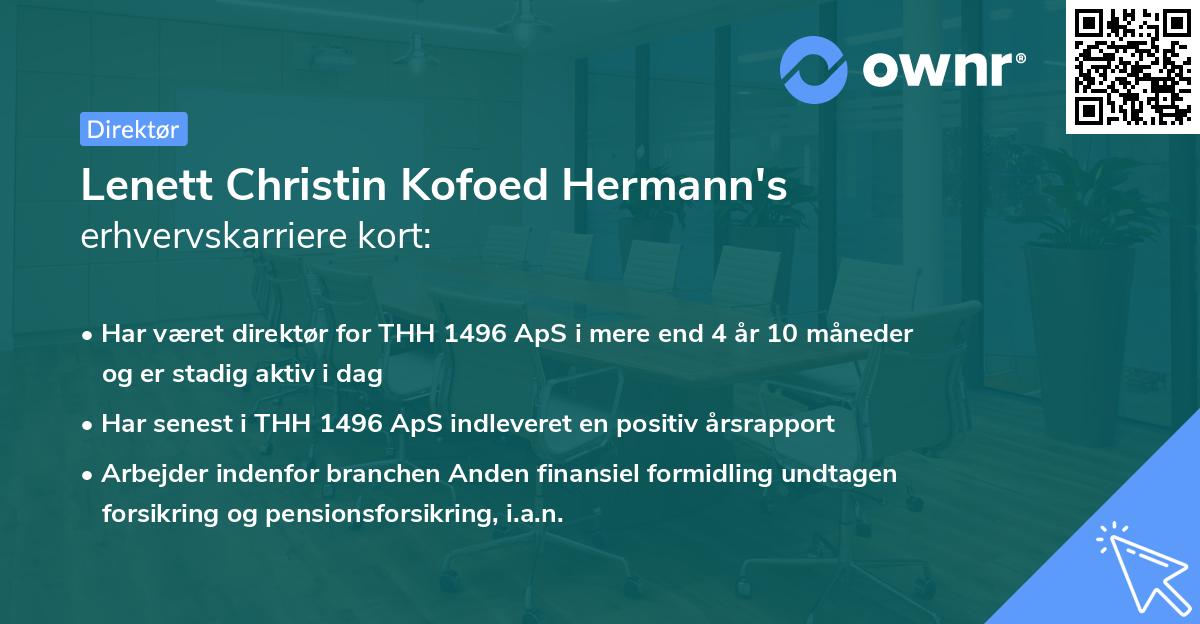 Lenett Christin Kofoed Hermann's erhvervskarriere kort