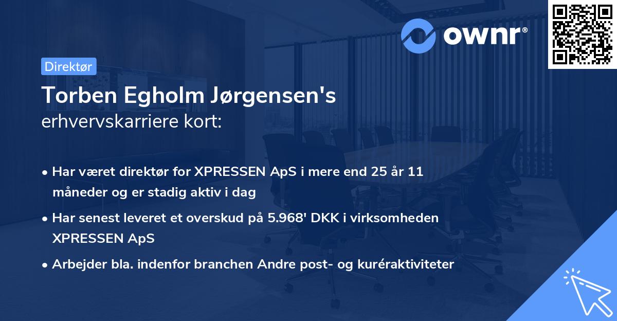 Torben Egholm Jørgensen's erhvervskarriere kort