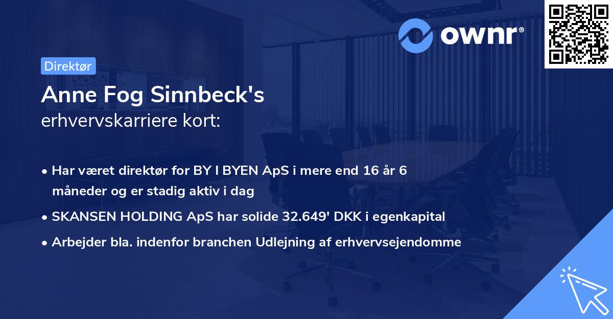 Anne Fog Sinnbeck's erhvervskarriere kort