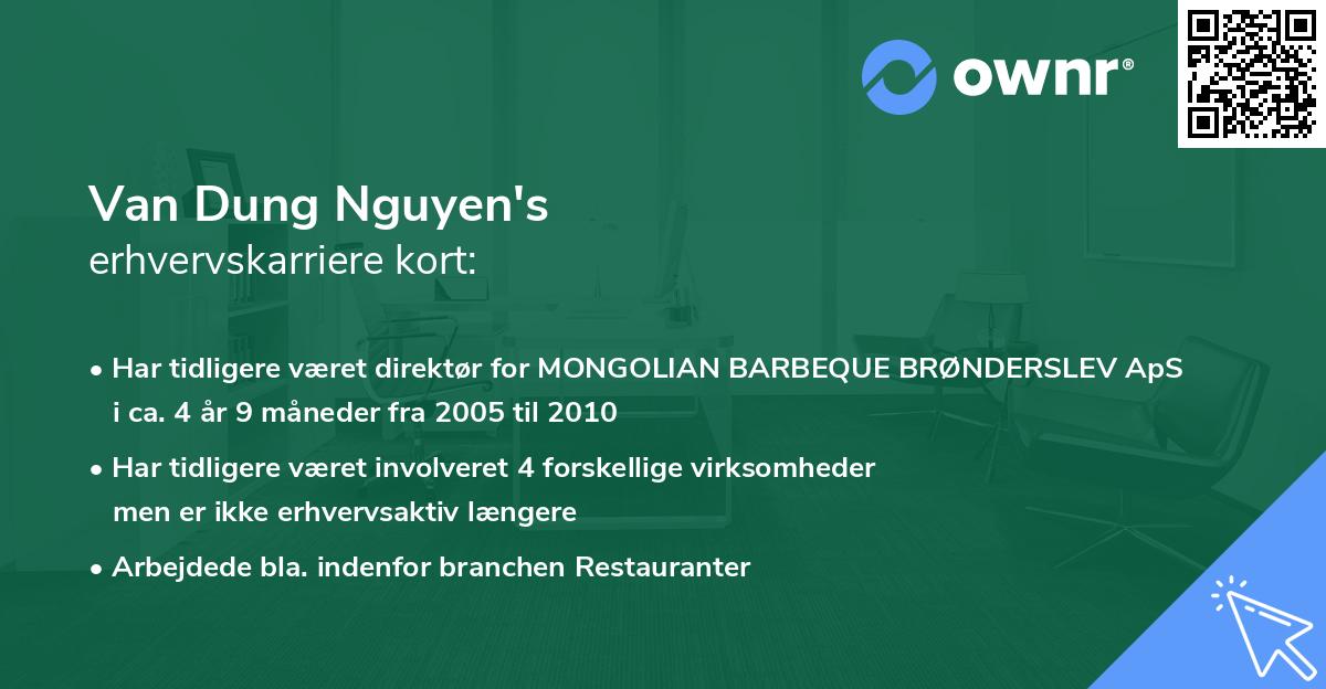 Van Dung Nguyen's erhvervskarriere kort