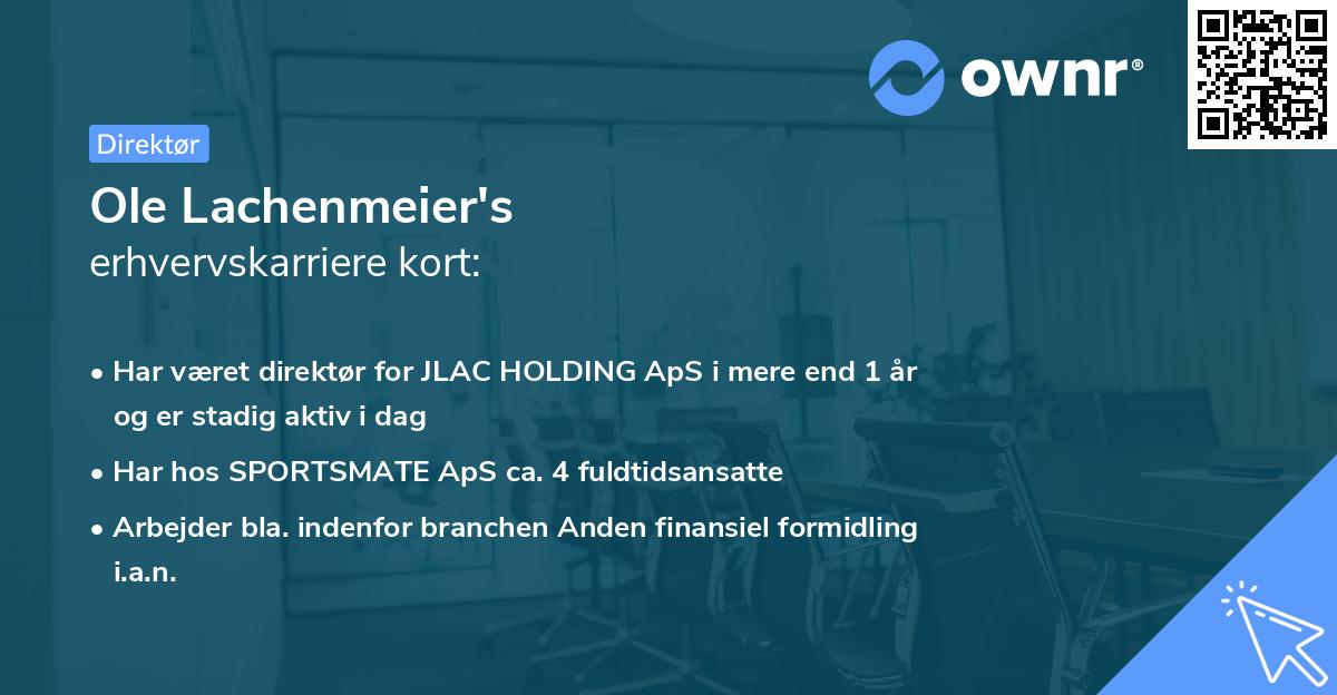 Ole Lachenmeier's erhvervskarriere kort