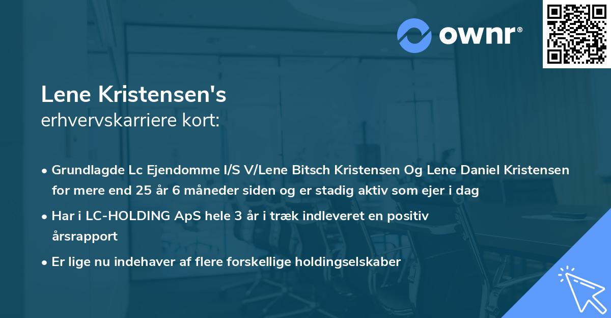 Lene Kristensen's erhvervskarriere kort