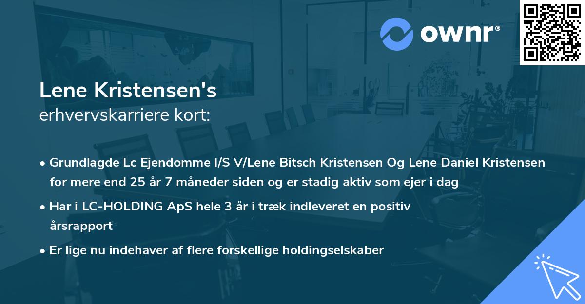 Lene Kristensen's erhvervskarriere kort