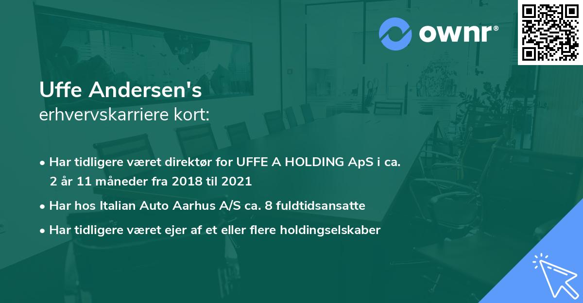 Uffe Andersen's erhvervskarriere kort