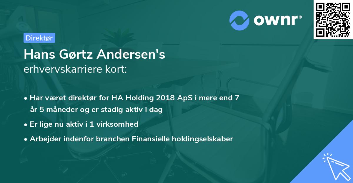 Hans Gørtz Andersen's erhvervskarriere kort