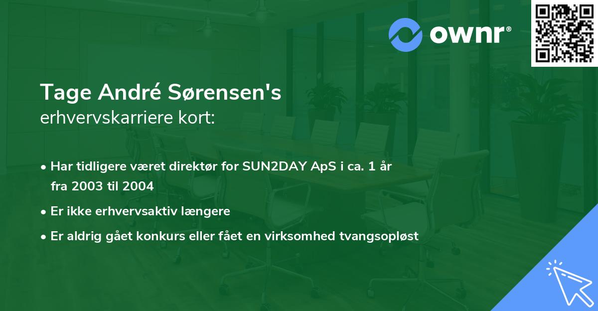 Tage André Sørensen's erhvervskarriere kort