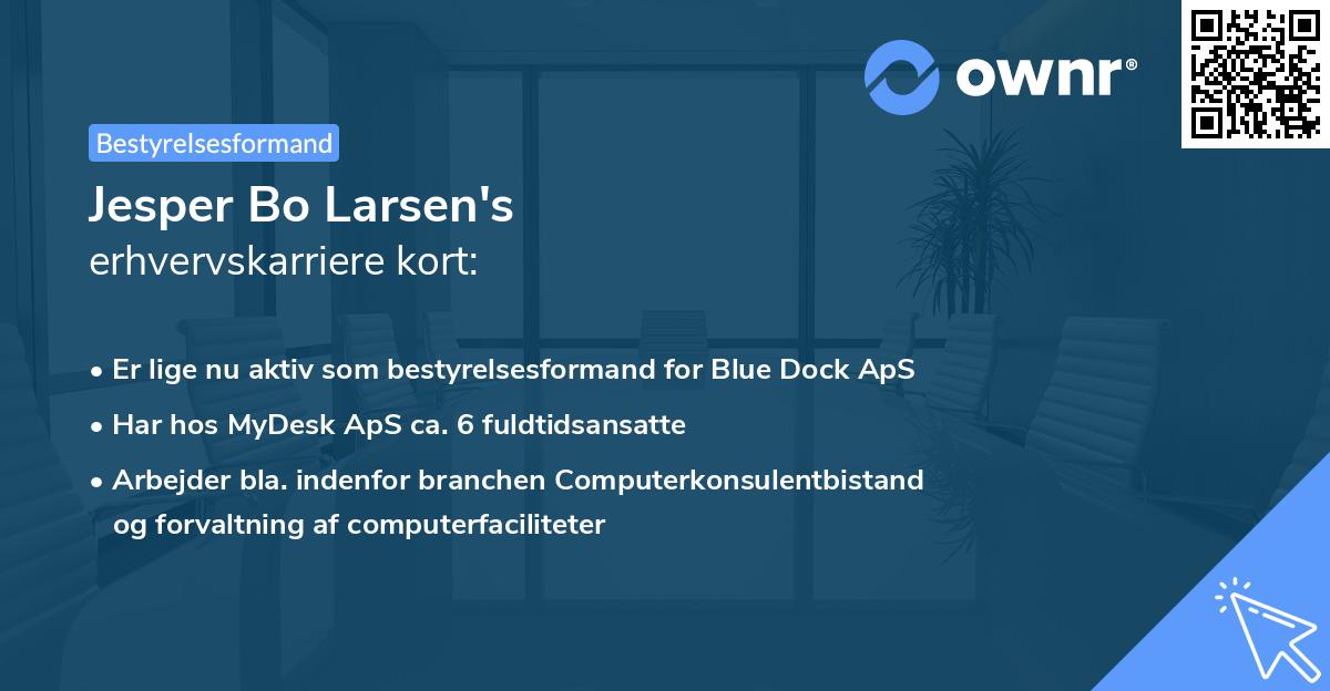 Jesper Bo Larsen's erhvervskarriere kort