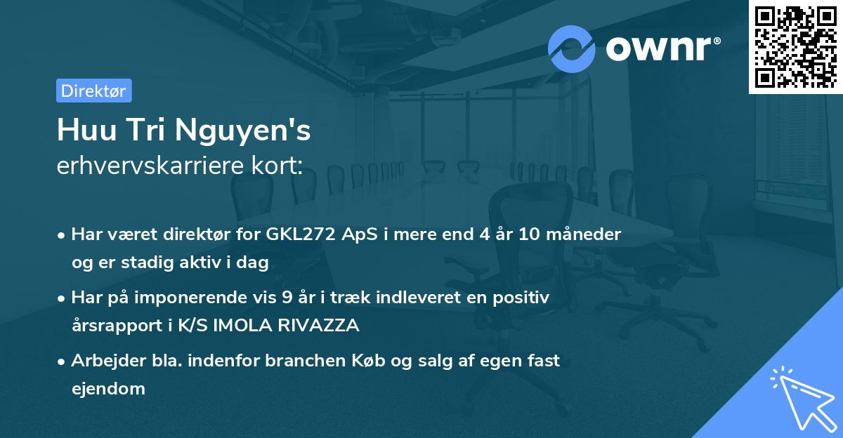 Huu Tri Nguyen's erhvervskarriere kort