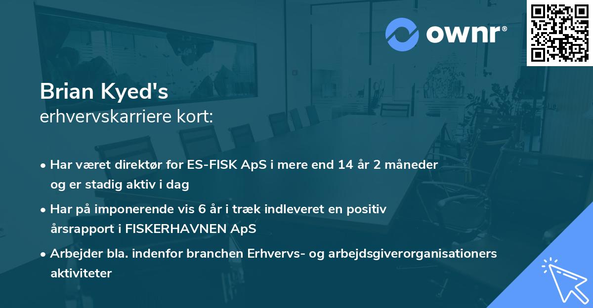 Brian Kyed's erhvervskarriere kort