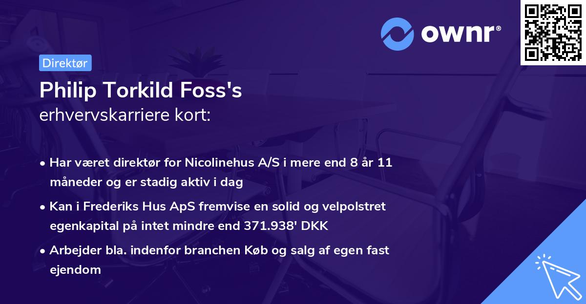 Philip Torkild Foss's erhvervskarriere kort