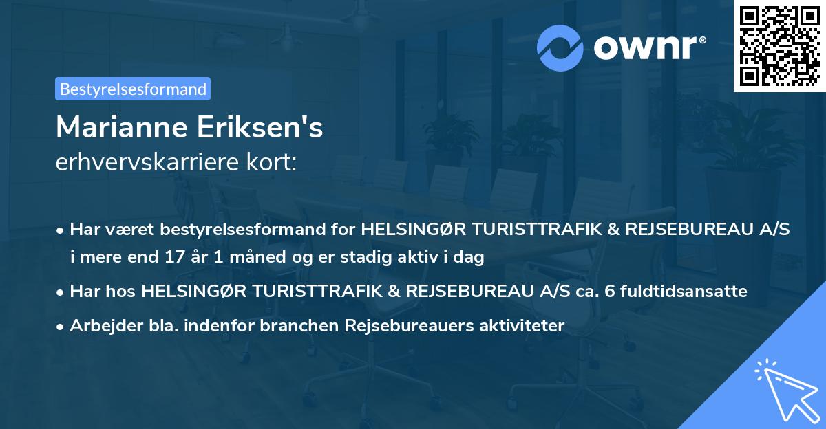 Marianne Eriksen's erhvervskarriere kort