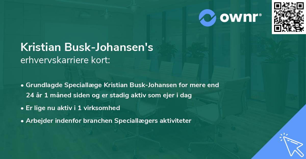 Kristian Busk-Johansen's erhvervskarriere kort