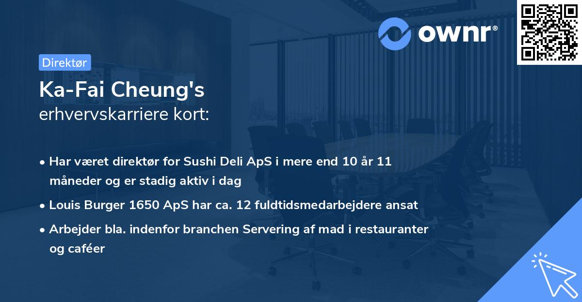 Ka-Fai Cheung's erhvervskarriere kort
