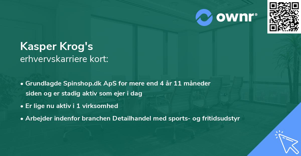 Kasper Krog's erhvervskarriere kort