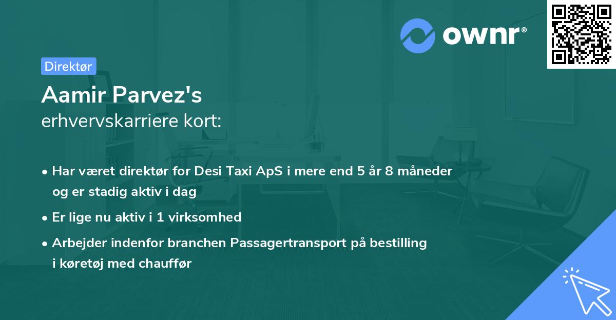 Aamir Parvez's erhvervskarriere kort