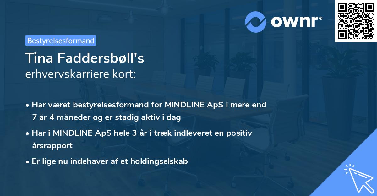 Tina Faddersbøll's erhvervskarriere kort