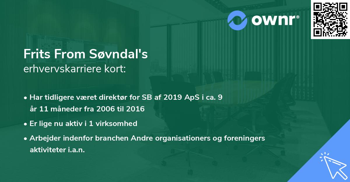 Frits From Søvndal's erhvervskarriere kort