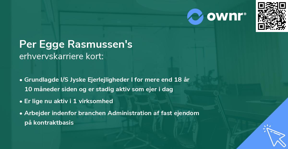 Per Egge Rasmussen's erhvervskarriere kort