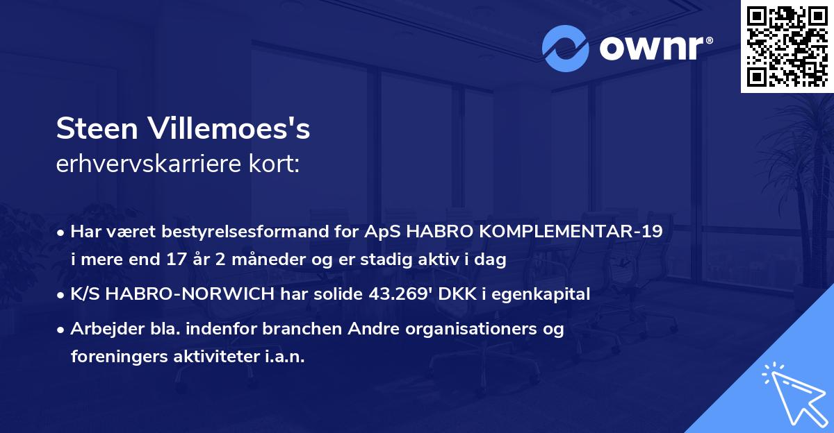 Steen Villemoes's erhvervskarriere kort