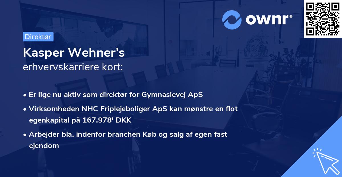 Kasper Wehner's erhvervskarriere kort