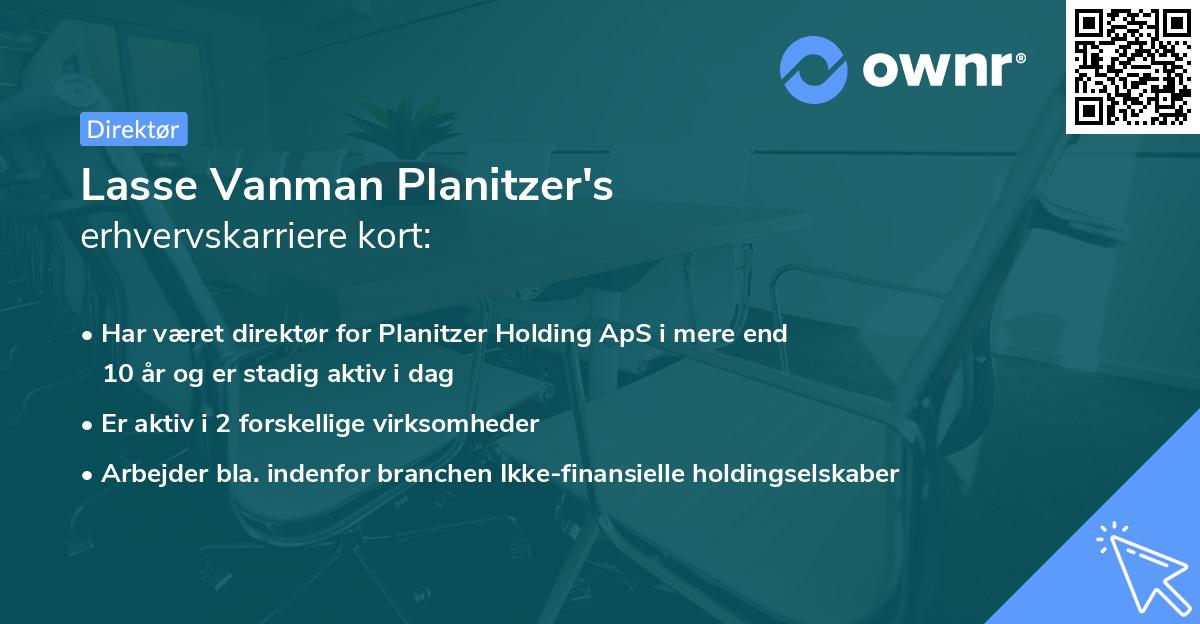 Lasse Vanman Planitzer's erhvervskarriere kort