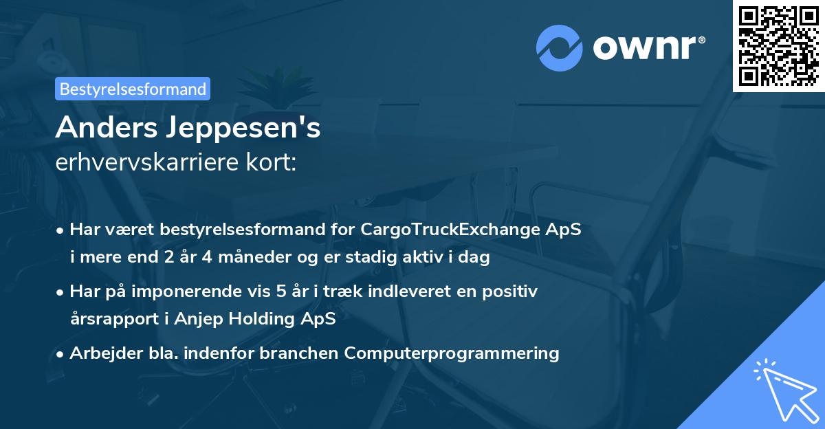 Anders Jeppesen's erhvervskarriere kort