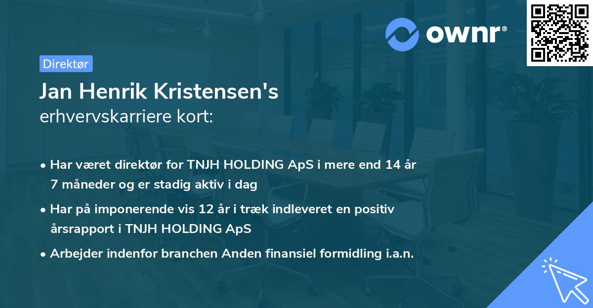 Jan Henrik Kristensen's erhvervskarriere kort